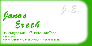 janos ereth business card